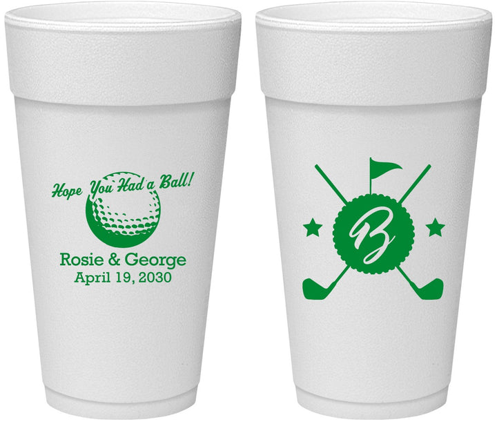 Personalized Wedding 24 oz Foam Cups - Golf | 325
