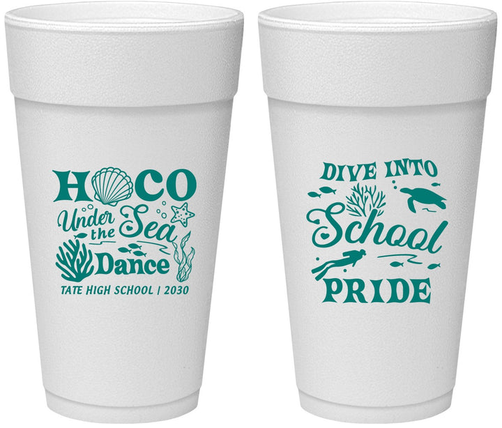 Personalized Homecoming 24 oz Foam Cups - Hoco Under The Sea | 330000