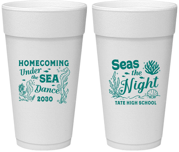 Personalized Homecoming 24 oz Foam Cups - Under The Sea Dance | 330001