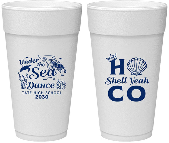 Personalized Homecoming 24 oz Foam Cups - Hoco Under The Sea | 330003