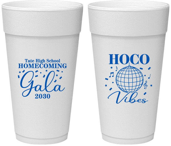 Personalized Homecoming 24 oz Foam Cups - Hoco Vibes | 330006