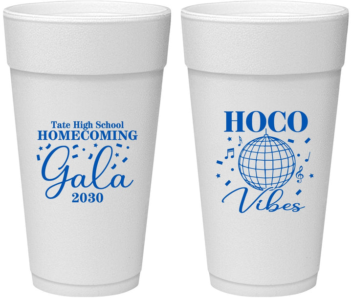 Personalized Homecoming 24 oz Foam Cups - Hoco Vibes | 330006