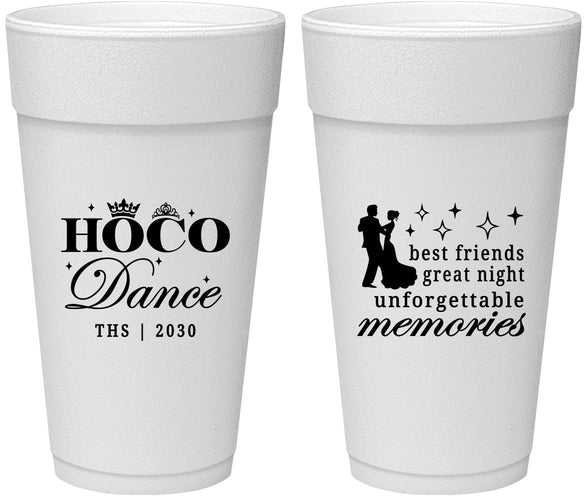 Personalized Homecoming 24 oz Foam Cups - Hoco Dance | 330007
