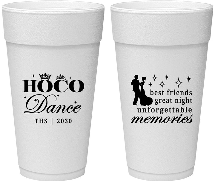 Personalized Homecoming 24 oz Foam Cups - Hoco Dance | 330007