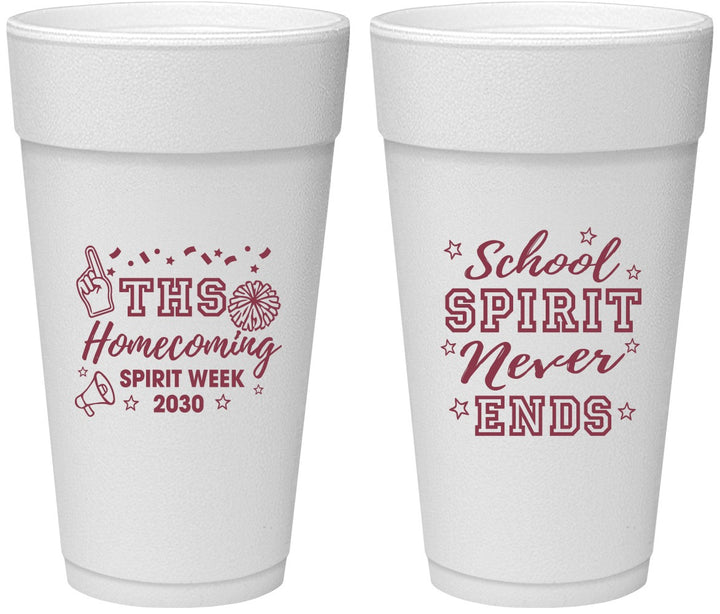 Personalized Homecoming 24 oz Foam Cups - Spirit Week | 330011