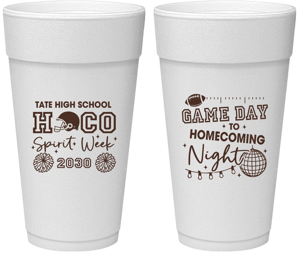 Personalized Homecoming 24 oz Foam Cups - Spirit Week | 330013