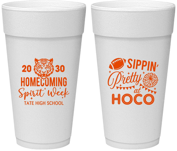 Personalized Homecoming 24 oz Foam Cups - Hoco Spirit Week | 330014