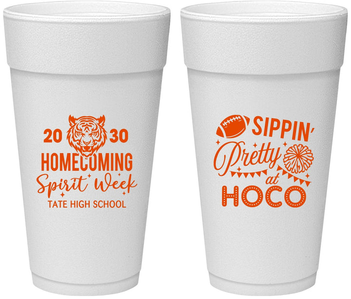 Personalized Homecoming 24 oz Foam Cups - Hoco Spirit Week | 330014