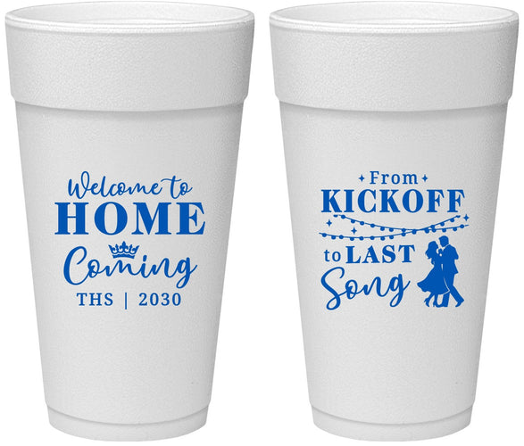 Personalized Homecoming 24 oz Foam Cups - From Kickoff To Last Song | 330018