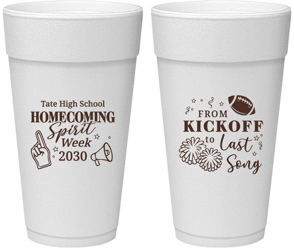 Personalized Homecoming 24 oz Foam Cups - Spirit Week | 330019