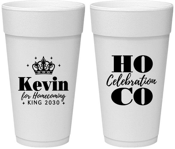 Personalized Homecoming 24 oz Foam Cups - Hoco King Vote | 330023