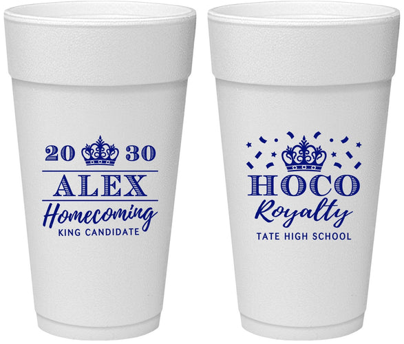 Personalized Homecoming 24 oz Foam Cups - Hoco King Vote | 330025