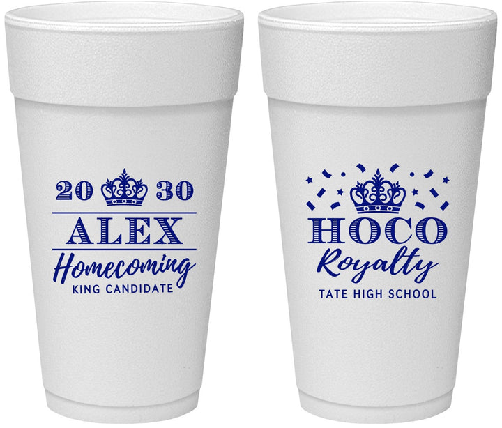 Personalized Homecoming 24 oz Foam Cups - Hoco King Vote | 330025