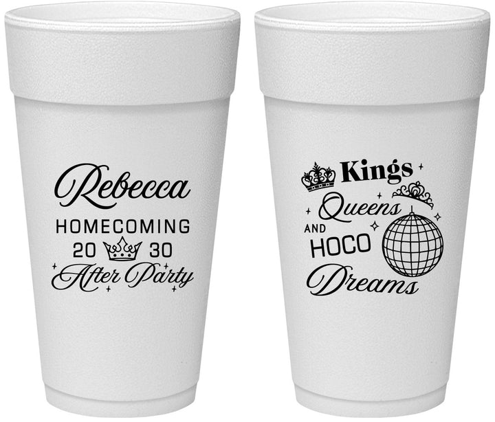 Personalized Homecoming 24 oz Foam Cups - Hoco After Party | 330027