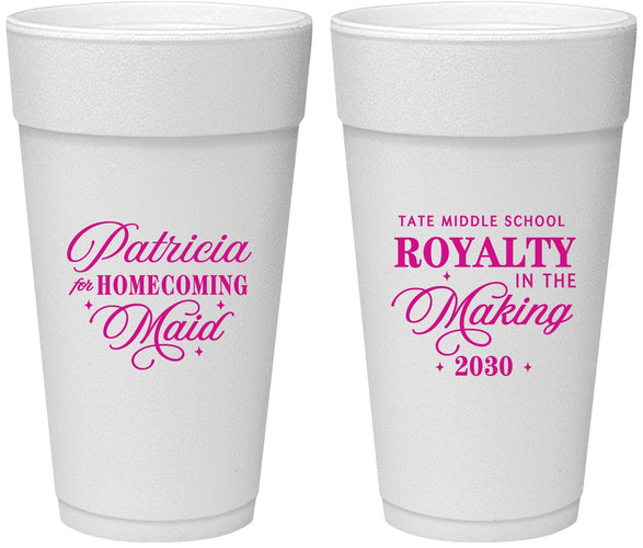 Personalized Homecoming 24 oz Foam Cups - Hoco Maid Vote | 330028