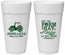 Personalized Wedding 24 oz Foam Cups - Left The Farm Tractor | 351