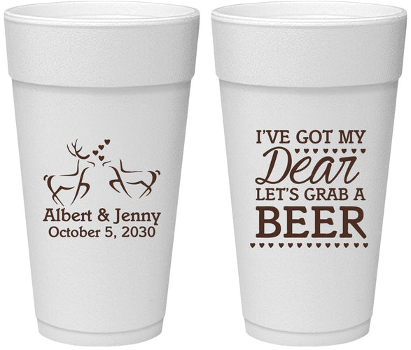 Personalized Wedding 24 oz Foam Cups - Dear Beer | 372