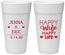 Personalized Wedding 24 oz Foam Cups - Happy Wife Happy Life | 393