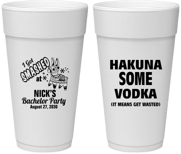 Personalized Bachelor Party 24 oz Foam Cups - Fiesta Mexican | 40004