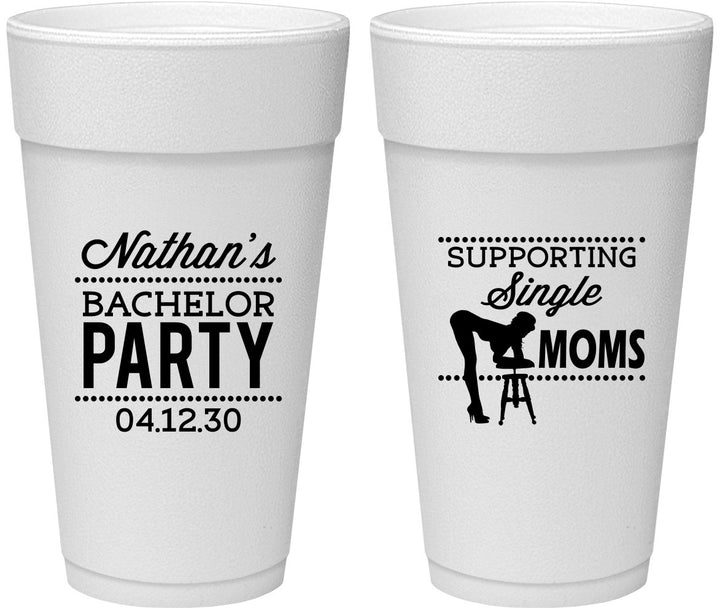 Personalized Bachelor Party 24 oz Foam Cups - Strip Club | 40006