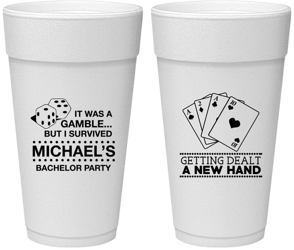 Personalized Bachelor Party 24 oz Foam Cups - Las Vegas | 40025
