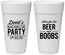 Personalized Bachelor Party 24 oz Foam Cups - Beer And Boobs | 40027