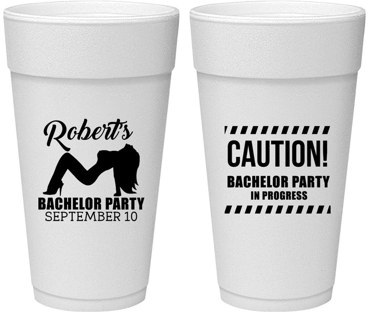 Personalized Bachelor Party 24 oz Foam Cups - Strip Club | 40037
