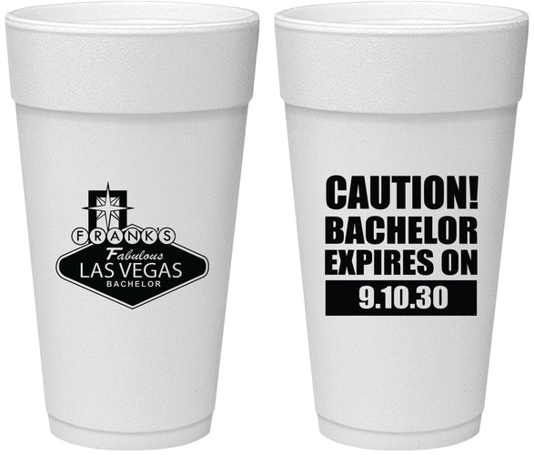 Personalized Bachelor Party 24 oz Foam Cups - Las Vegas | 40056