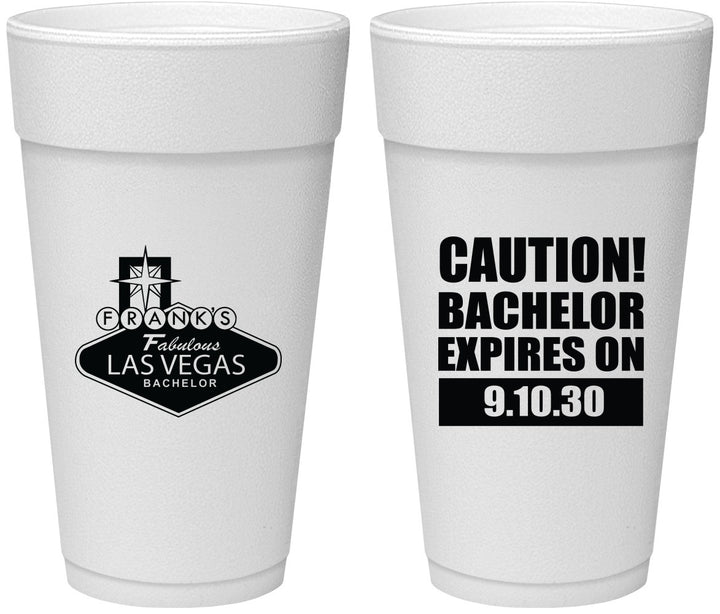 Personalized Bachelor Party 24 oz Foam Cups - Las Vegas | 40056