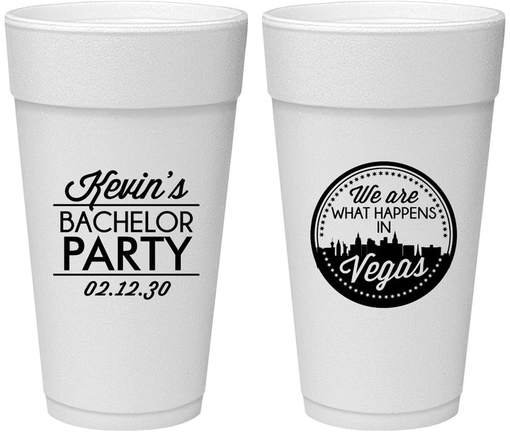 Personalized Bachelor Party 24 oz Foam Cups - Last Vegas | 40060
