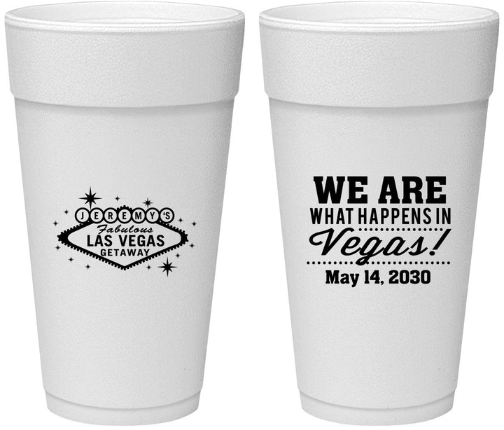 Personalized Bachelor Party 24 oz Foam Cups - Las Vegas | 40066
