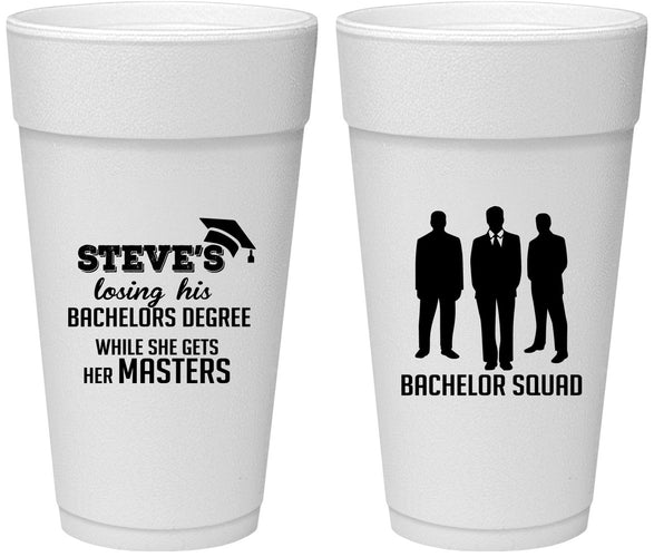 Personalized Bachelor Party 24 oz Foam Cups - Squad | 40068