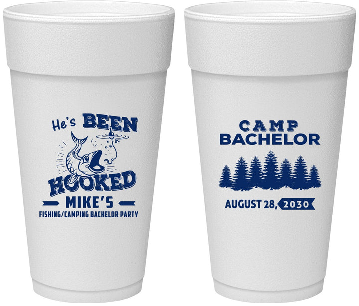 Personalized Bachelor Party 24 oz Foam Cups - Fishing | 40080