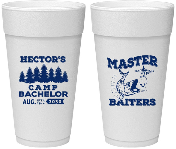 Personalized Bachelor Party 24 oz Foam Cups - Fishing | 40081