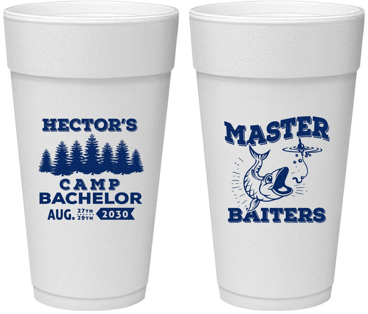Personalized Bachelor Party 24 oz Foam Cups - Fishing | 40081