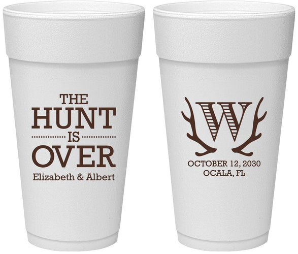Personalized Wedding 24 oz Foam Cups - Monogram | 442