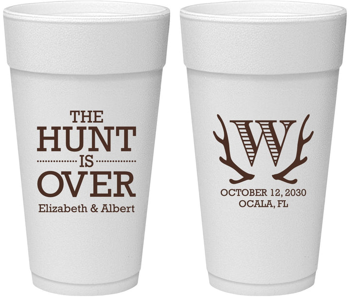 Personalized Wedding 24 oz Foam Cups - Monogram | 442