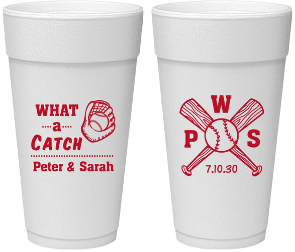 Personalized Wedding 24 oz Foam Cups - Baseball | 443