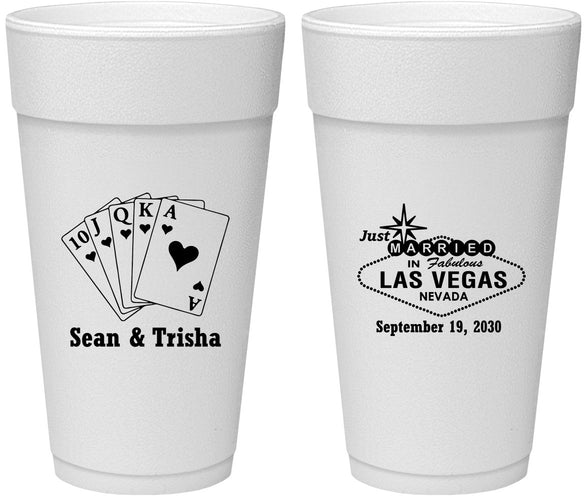 Personalized Wedding 24 oz Foam Cups - Las Vegas | 453