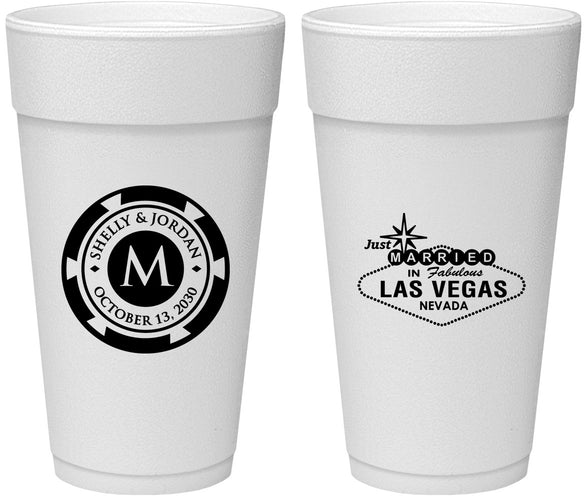 Personalized Wedding 24 oz Foam Cups - Las Vegas | 454