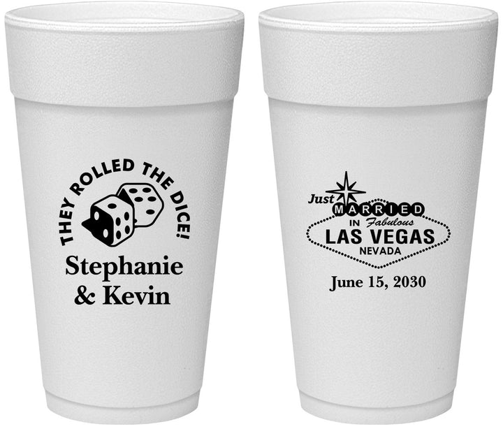 Personalized Wedding 24 oz Foam Cups - Las Vegas | 455