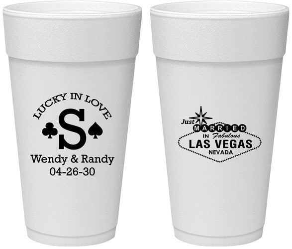 Personalized Wedding 24 oz Foam Cups - Las Vegas | 456