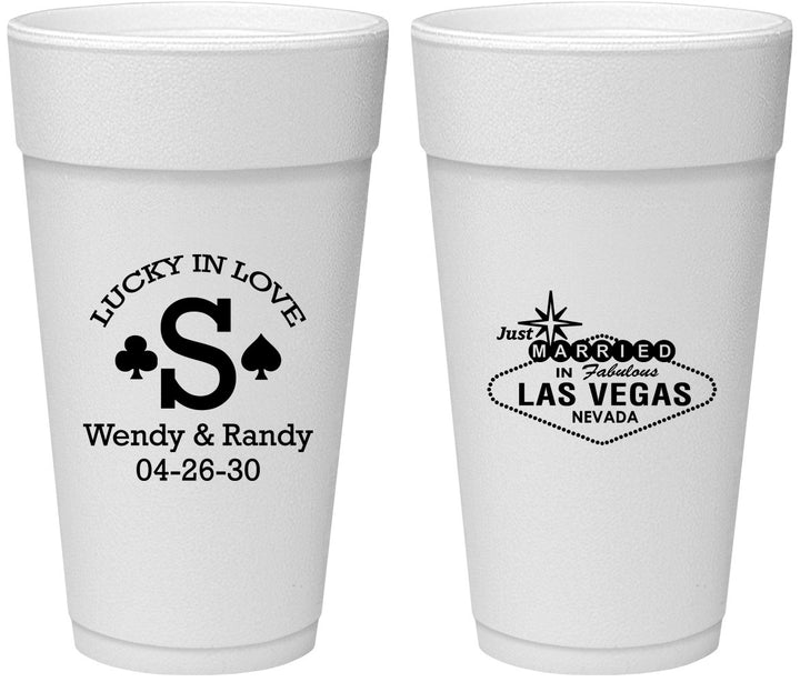 Personalized Wedding 24 oz Foam Cups - Las Vegas | 456