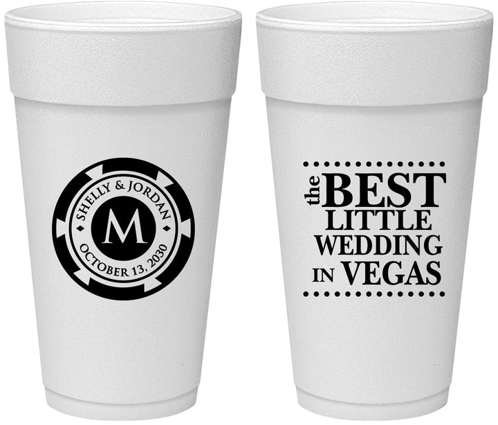 Personalized Wedding 24 oz Foam Cups - Las Vegas | 457