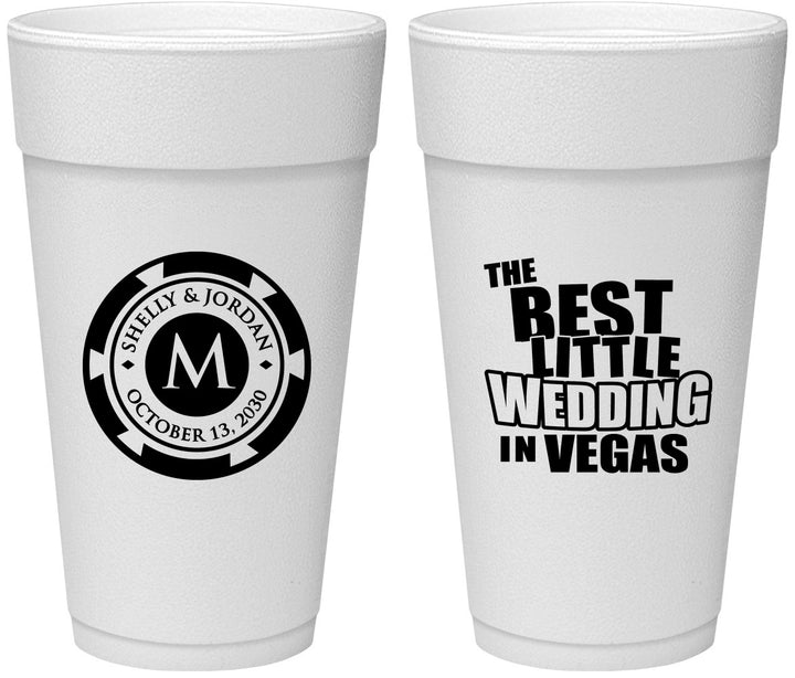 Personalized Wedding 24 oz Foam Cups - Las Vegas | 458