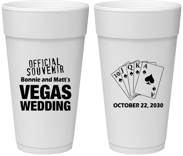 Personalized Wedding 24 oz Foam Cups - Las Vegas | 465