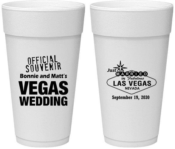Personalized Wedding 24 oz Foam Cups - Las Vegas | 466
