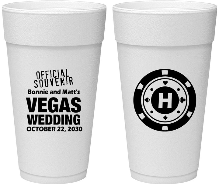 Personalized Wedding 24 oz Foam Cups - Las Vegas | 467