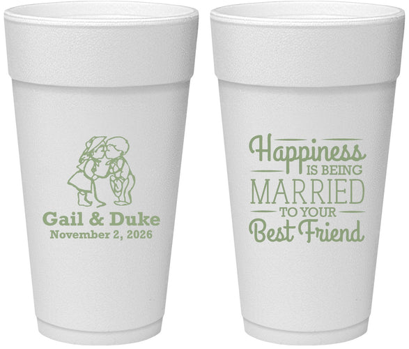 Personalized Wedding 24 oz Foam Cups - Best Friend | 499