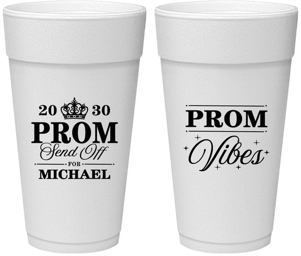 Personalized Prom 24 oz Foam Cups - Send Off | 50005